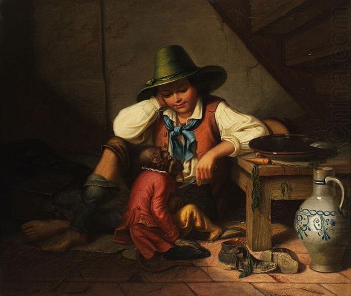 Petzenburg Knabe mit Tirolerhut und Affchen, unknow artist